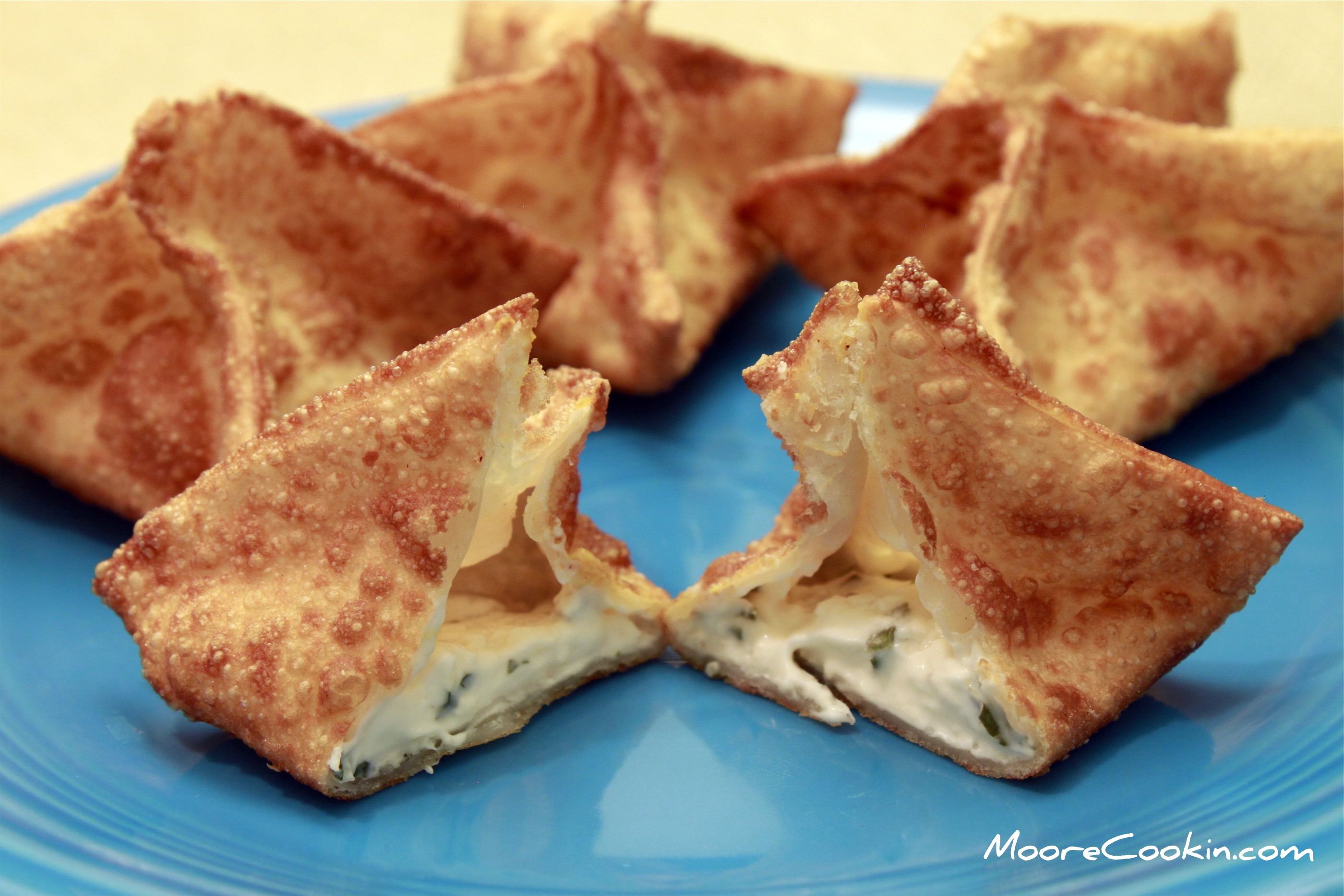 Basil Cream Cheese Wontons