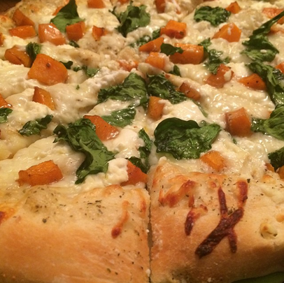 Roasted Butternut & Spinach Pizza